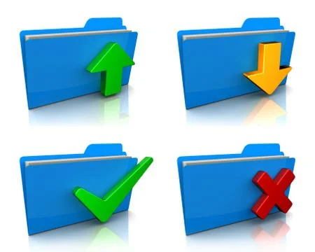 Folders and files icon set concept illustration Stock Illustration