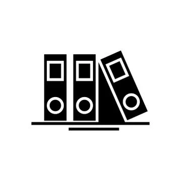 Folders and files icon, vector illustration, black sign on isolated background Stock Illustration