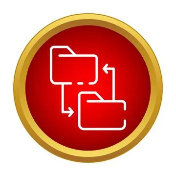 Folders with arrows showing data exchange and synchronization 스톡 일러스트