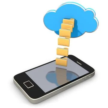 Folders cloud smartphone Stock Illustration