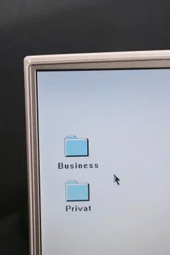 Folders on a computer desktop Stock Photos