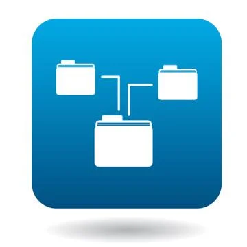 Folders on computer icon, simple style 스톡 일러스트