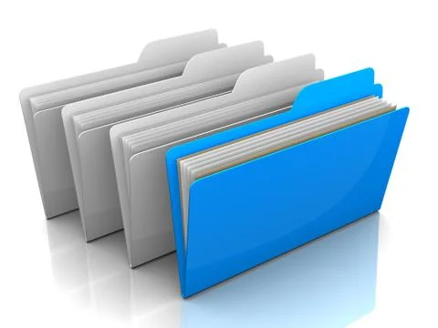 Folders concept 3d illustration Stock Illustration