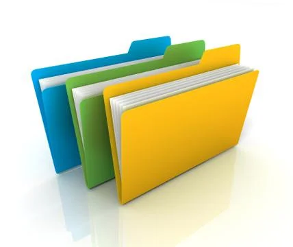Folders concept  3d illustration Stock Illustration