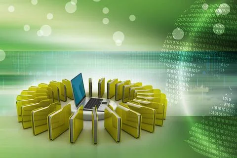 Folders connected to a computer folders connected to a computer Copyright:... 스톡 사진
