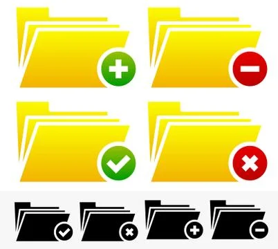 Folders with Different Symbols - Document Management Icons イラスト素材