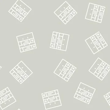 Folders with documentation stationery line vector seamless pattern Stock Illustration