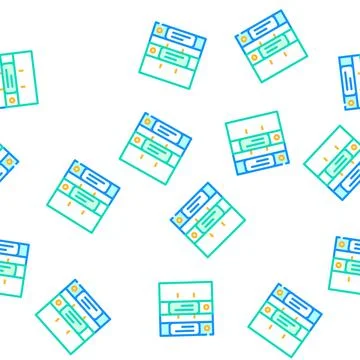 Folders with documentation stationery vector seamless pattern Stock Illustration