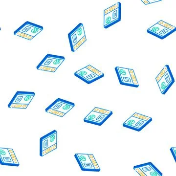 Folders with documents compliance isometric icon seamless pattern Stock Illustration