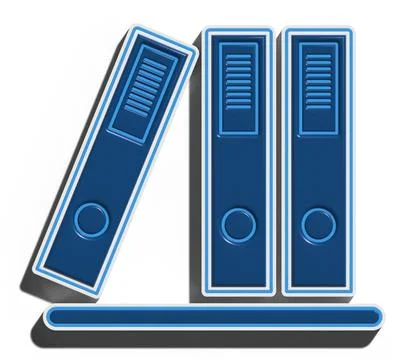 Folders with documents on isolated background, 3D rendering illustration F... Stock Photos