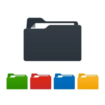 Folders with documents on white background. Isolated vector illustration. Stock Illustration