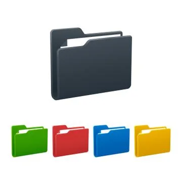 Folders with documents on white background. Isolated vector illustration. Stock Illustration
