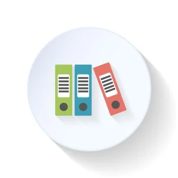 Folders flat icon Stock Illustration