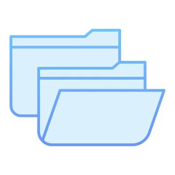 Folders flat icon. Two file folders blue icons in trendy flat style. Computer Illustrazione stock