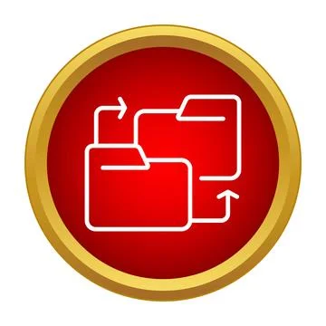 Folders icon featuring file synchronization and data transfer Stock Illustration