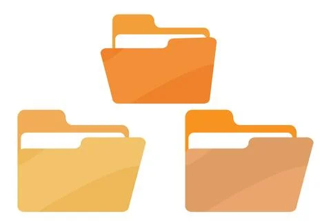 Folders icon, File icon. Folder data Open and close concept. computer stora.. Stock Illustration