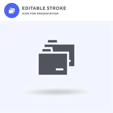 Folders icon vector, filled flat sign, solid pictogram isolated on white, logo Illustrazione stock