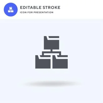 Folders icon vector, filled flat sign, solid pictogram isolated on white, logo Illustrazione stock