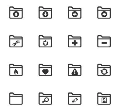 Folders icons set Stock Illustration