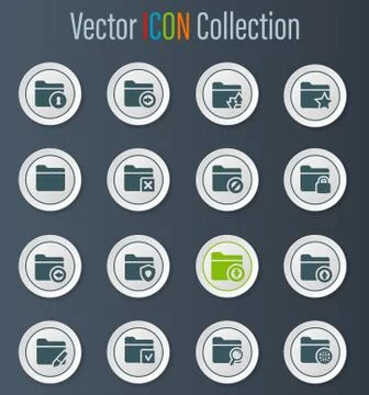 Folders icons set Stock Illustration