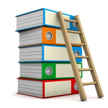 Folders with ladder Illustrazione stock