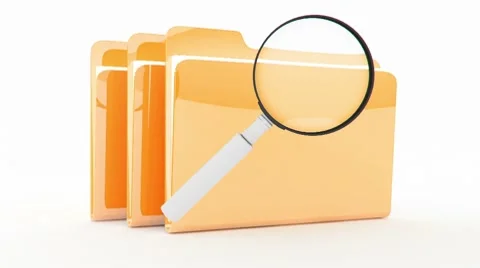 Folders with lens animation Stock-Footage 8766294