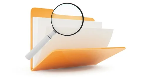 Folders with lens animation Stock Footage 8766322