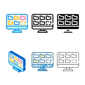 Folders of looks operating system color icon vector Stock Illustration