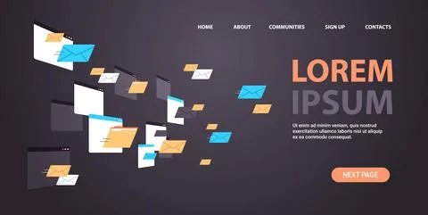 Folders mail envelopes cloud internet data file icon documents browser window Stock Illustration