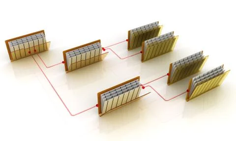 Folders on network 스톡 일러스트