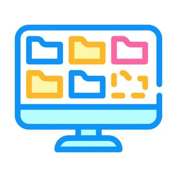 Folders of operating system color icon vector illustration Stock Illustration