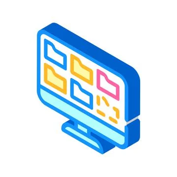 Folders of operating system isometric icon vector illustration 스톡 일러스트