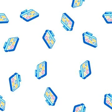 Folders of operating system isometric icon seamless pattern Stock Illustration