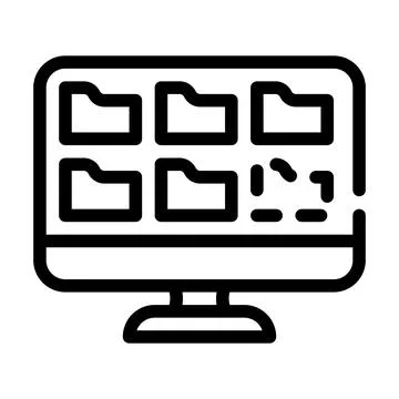 Folders of operating system line icon vector illustration Illustrazione stock
