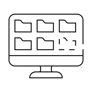 Folders of operating system line icon vector illustration Stock Illustration