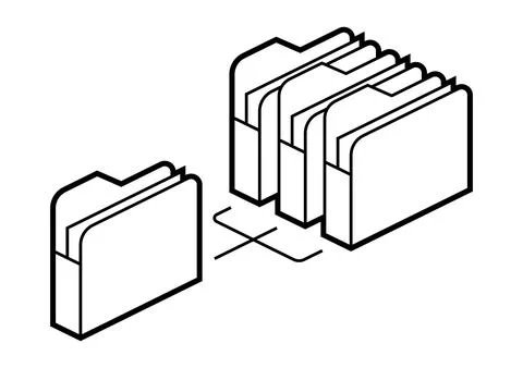 Folders for paper icon in isometry. Image for website, app, logo, UI design. Stock Illustration