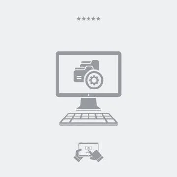 Folders process flat icon Illustrazione stock