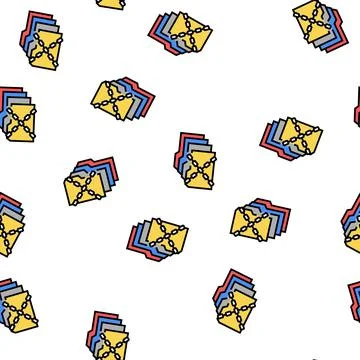 Folders with protection chain vector seamless pattern イラスト素材