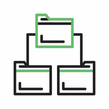 Folders Sharing Data icon vector image. Stock Illustration