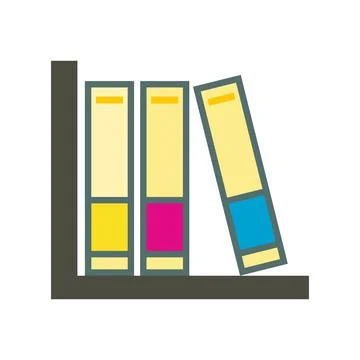Folders on the shelf icon Stock Illustration