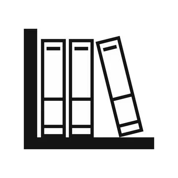 Folders on the shelf simple icon Illustrazione stock