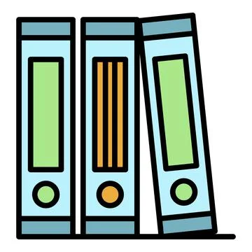 Folders stack icon color outline vector イラスト素材