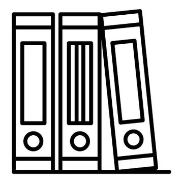 Folders stack icon, outline style Stock Illustration