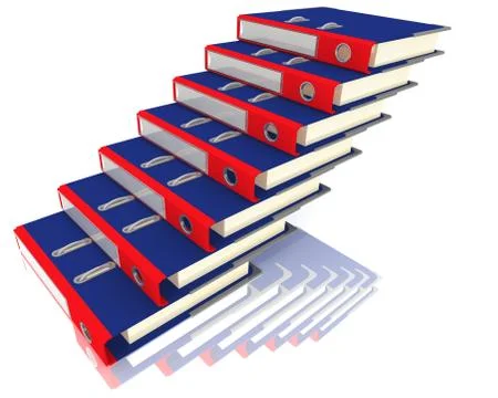 Folders stacked in the form of steps Stock Illustration