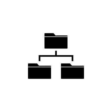 Folders Structure Flat Vector Icon Stock Illustration