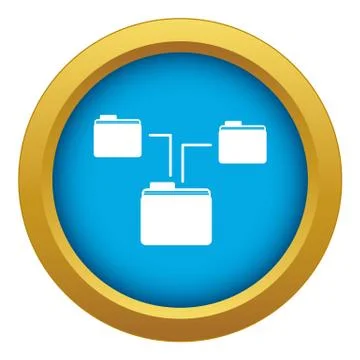 Folders structure icon blue vector isolated Stock Illustration