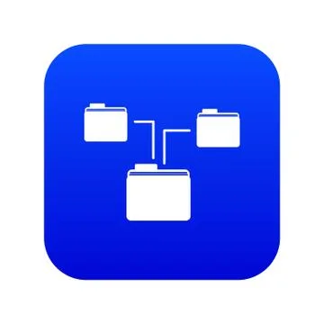 Folders structure icon digital blue Stock Illustration