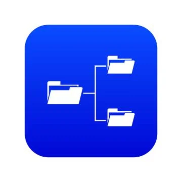 Folders structure icon digital blue Stock Illustration