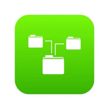 Folders structure icon digital green Stock Illustration