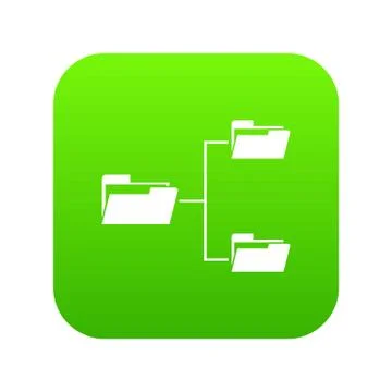 Folders structure icon digital green Stock-Illustration